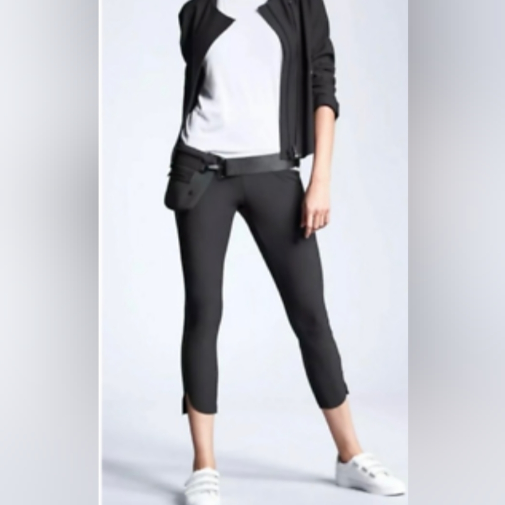 Atheta Stella Crop Pants Gray High Waisted Stretch 2 Pockets Size Small